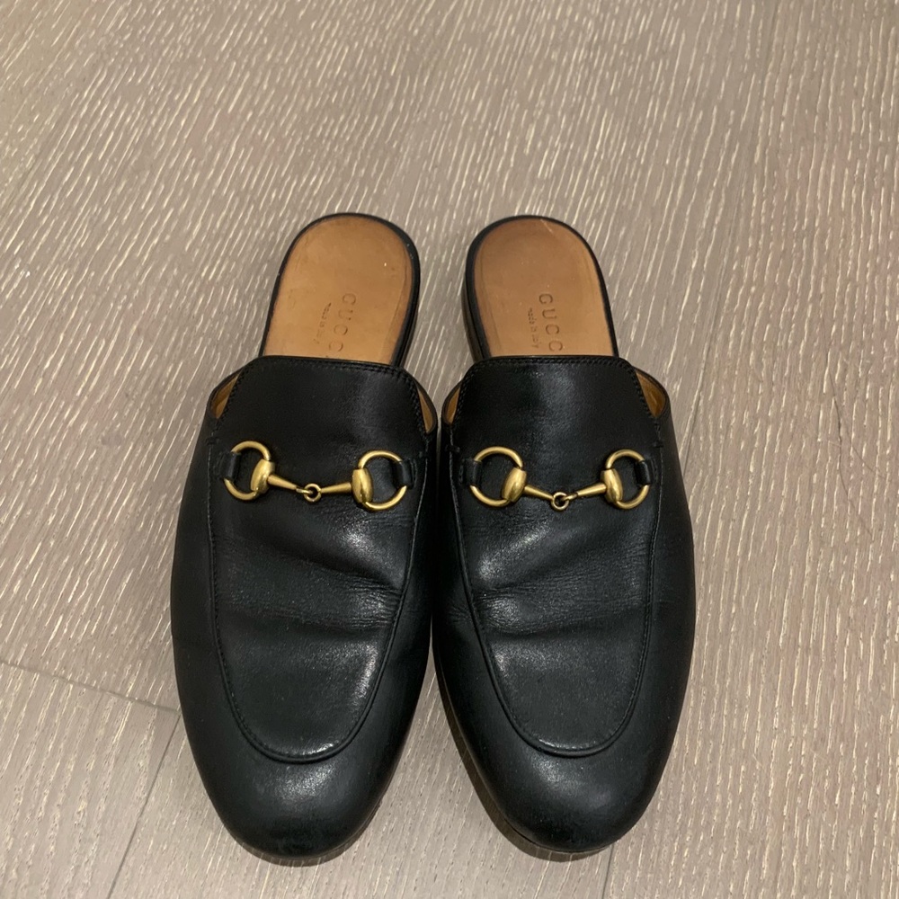 Black Gucci Loafer Backless Prinstown slipon